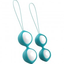 Вагинальные шарики «Bfit Classic Jade» цвет бело-голубой, длина 7.8 см.