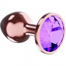 Анальная пробка Diamond Amethyst Shine L Розовое золото, размер L, Lola Games Lola Toys 4025-02lola, из материала металл, длина 8.3 см.