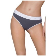 Оригинальные трусики-слипы с фирменным логотипом, серый, S, Passion PS007 panties