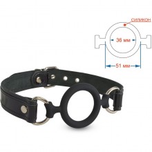 Силиконовый кляп-рамка, черный, СК-Визит 3347-1, из материала кожа, длина 59 см.