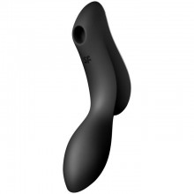 Вакуумно-клиторальный вибромассажер «Curvy Trinity 2», черный, Satisfyer 4036519BLK, длина 17.4 см.