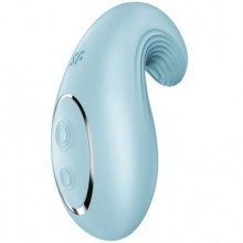 Клиторальный вибромассажер «Dipping Delight» с ребристой поверхностью, цвет голубой, Satisfyer 4044262, длина 9 см.