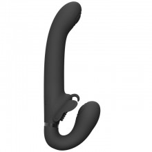 Безремневой вибрострапон «Satu Black», цвет черный, Shots Media VIVE033BLK, из материала силикон, длина 23 см.