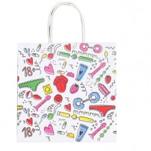 Пакет подарочный крафтовый, цвет белый, Сима-Ленд 9304744, из материала бумага, длина 22 см.