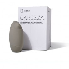 Серый стимулятор клитора «Carezza» с имитацией прикосновения, длина 10.6 см.