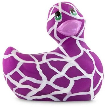 Оригинальный вибратор-уточка «I Rub My Duckie 2.0» для эротического массажа, бело-фиолетовый, Big Teaze Toys E29019, длина 7.5 см.