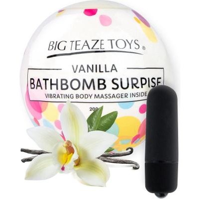 Ванильная бомба для ванны и вибропуля «Bath Bomb Surprise», длина вибропули 5.5 см, Big Teaze Toys E29023