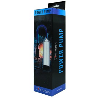 Прозрачная вакуумная помпа «Erozon Penis Pump», с поршневым насосом Erozon PM006-1, цвет прозрачный, длина 24.5 см.