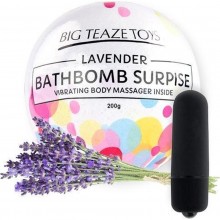 Бомба для ванны с ароматом лаванды и вибропуля «Lavender Bath Bomb Surprise», длина 5.5 см.