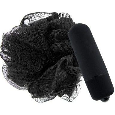 Губка для ванны с вибропулей «Bath Sponge Vibrating», цвет черный, Big Teaze Toys E29027, длина 5.5 см.