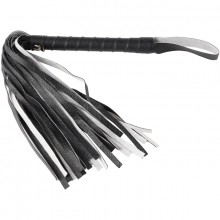 Черная плеть из искусственной кожи с удобной ручкой, длина 49 см.