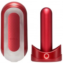Мастурбатор с подогревом «Flip Zero Warming Set», цвет красный, Tenga KAZ973002, из материала TPR, длина 18 см.