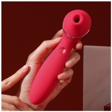 Мембранный стимулятор клитора с вибрацией и нагревом «Polly Plus», цвет красный, Kiss Toy KST-003-red, из материала Силикон, длина 16.8 см.
