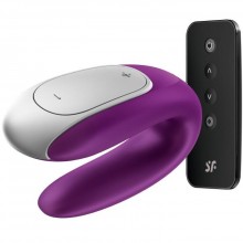 Парный вибратор «Satisfyer Double Fun» с возможностью управления через пульт и приложение, цвет фиолетовый, 4002460PUR, длина 9 см.