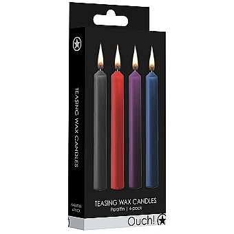 Набор разноцветных восковых BDSM-свечей «Teasing Wax Candle», Shots Media OU488MIX, длина 12.5 см.