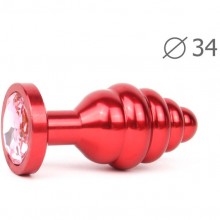 Втулка анальная «red plug medium», цвет красный, Anal Jewerly Plug AR-02-M, длина 8 см.