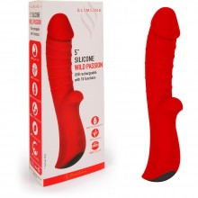 Вибратор реалистичный «5Silicone Wild Passion», цвет красный, Erokay MK-8603 RED, длина 19.1 см.