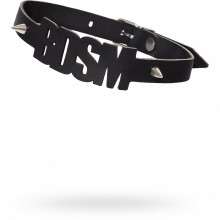 Чокер с шипами и буквами BDSM, натуральная кожа, черный, 03413, бренд Pecado BDSM