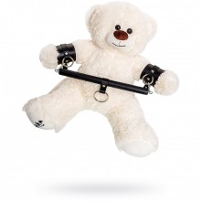 Белый медведь с небольшой распоркой и наручниками, натуральная кожа, Pecado BDSM 13003-00, из материала искусственный мех, длина 42 см.