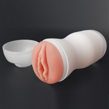Мастурбатор-вагина в банке без вибрации «Sex In A Can Vagina Lotus Tunnel», цвет телесный, Биоклон LoveToy 3600506-01, длина 16 см.