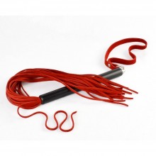 Красная велюровая плеть «Mix »с черной рукоятью, длина 47 см.