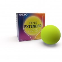 Удлинитель пениса «Penis Extender», цвет желто-зеленый, Egzo SOFT GLOW, цвет Желтый, диаметр 3 см.