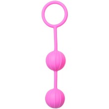 Вагинальные шарики «Vertical Ribbed Geisha Ball», цвет розовый, EDC Collections ET004PNK, из материала силикон, длина 16 см.