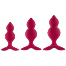 Набор из 3 анальный пробок «Bibi Twin Butt Plug » цвет розовый