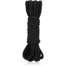 Черная хлопковая веревка для бондажа, черная, 5 м, Lux Fetish LF5105-BLK, 5 м.