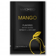 Лубрикант со вкусом тропического манго «Wicked Aqua Mango», водная основа, 3 мл,, 3 мл., со скидкой