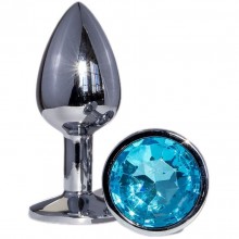 Металлическая анальная втулка «OYO» с голубым кристаллом - 7,2 см, OYO PS10-EGZO-Bag-Blue., цвет голубой, длина 7.2 см.