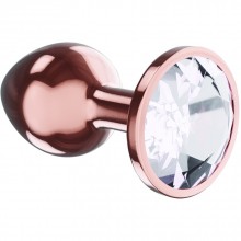 Анальная пробка «Diamond Moonstone Shine» L с прозрачным кристаллом, длина 8.3 см.