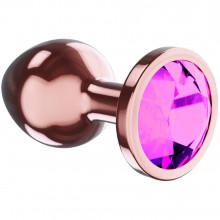 Анальная пробка «Diamond Quartz Shine», размер S, цвет розовое золото, Lola Toys 4023-01lola, длина 7.2 см.
