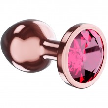 Анальная пробка «Diamond Ruby Shine» размер S с малиновым кристаллом, розовое золото, Lola Games Diamond 4024-01lola, длина 7.2 см.