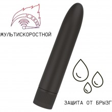 Мультискоростной пластиковый вибратор, матовый черный, Свободный Ассортимент 3313-01, длина 14 см.