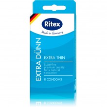 Презервативы ультратонкие «Ritex Extra Thin», 8 штук, гладкие, 15293RX, из материала Латекс, длина 18 см., со скидкой