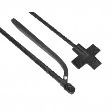 Черный кожаный стек с крестообразным наконечником, длина 70 см, Sitabella 4039-1, длина 70 см.