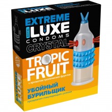 Стимулирующий презерватив «Убойный бурильщик» с ароматом тропических фруктов, 1 шт., Luxe 4654lux, из материала латекс, длина 18 см.
