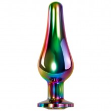 Радужная анальная пробка малая »Rainbow Metal Plug Small», длина 9.4 см.