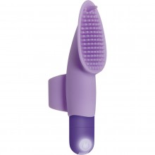 Фиолетовая вибропуля с силиконовой щеточкой для клиторальной стимуляции «Fingerific», длина 8.89 см.