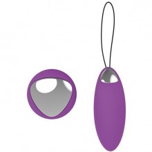 Фиолетовое перезаряжаемое виброяйцо «Remote Duo Pleasure» для укрепления внутренних мышц, длина 10.7 см.