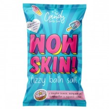 Шипучая соль для ванн «Candy bath bar Wow Skin» с голубой глиной
