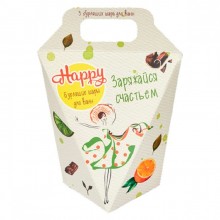 Набор бурлящих шаров для ванн «Happy: Заряжайся счастьем», 3 шт по 40 г, Лаборатория Катрин KAT-15106