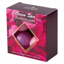 Набор бурлящих шаров для ванн «Ocean Spa: Лепестки розы» 4 шт по 40 г, Лаборатория Катрин KAT-18041, цвет розовый