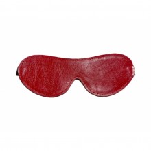 Стильная красная маска на глаза из эко-кожи, красная, БДСМ арсенал 50002ars, цвет красный