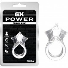 Эрекционное кольцо «Gk Power Crown ring», диаметр 3.5 см, тпе, прозрачное, Chisa Novelties CN-370377280, длина 6.2 см.