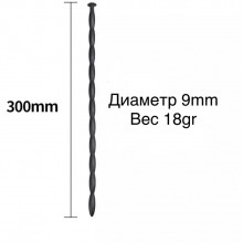 Черный уретральный силиконовый стимулятор, 30 см, Джага-Джага 744-16 BX DD, длина 30 см.