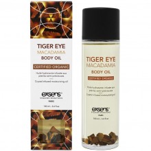 Органическое массажное масло с камнями «Tiger Eye Macadamia», 100 мл.
