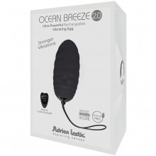 Беспроводное виброяйцо «Ocean Breeze 2.0 + Lrs» с пультом ДУ, цвет чрный, Adrien Lastic 40809, цвет черный, длина 7.5 см.