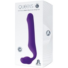 Безремневой страпон для женщин «Queens L», цвет сиреневый, Adrien Lastic 20743, из материала силикон, длина 21.5 см.